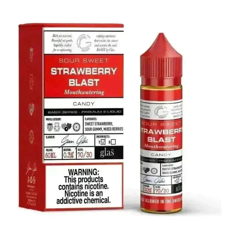 GLAS BASIX E-LIQUID STRAWBERRY BLAST - 60ML - Vape Land