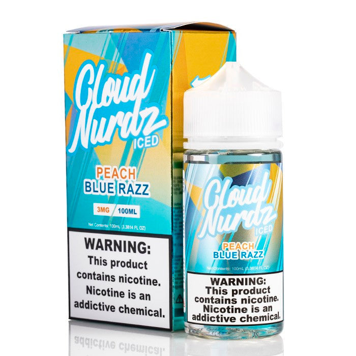 CLOUD NURDZ E-LIQUID PEACH BLUE RAZZ ICED - 100ML - Vape Land