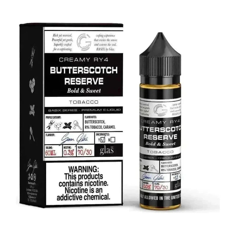 GLAS BASIX E-LIQUID BUTTERSCOTCH RESERVE - 60ML - Vape Land