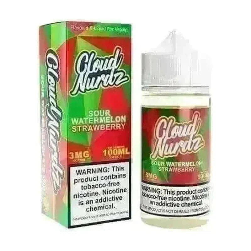 CLOUD NURDZ E-LIQUID SOUR WATERMELON STRAWBERRY TFN - 100ML - Vape Land