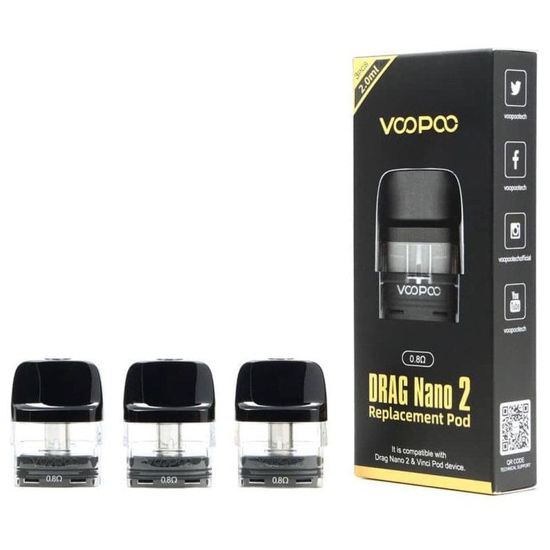 VOOPOO DRAG NANO 2 REPLACEMENT PODS - 3PK - Vape Land