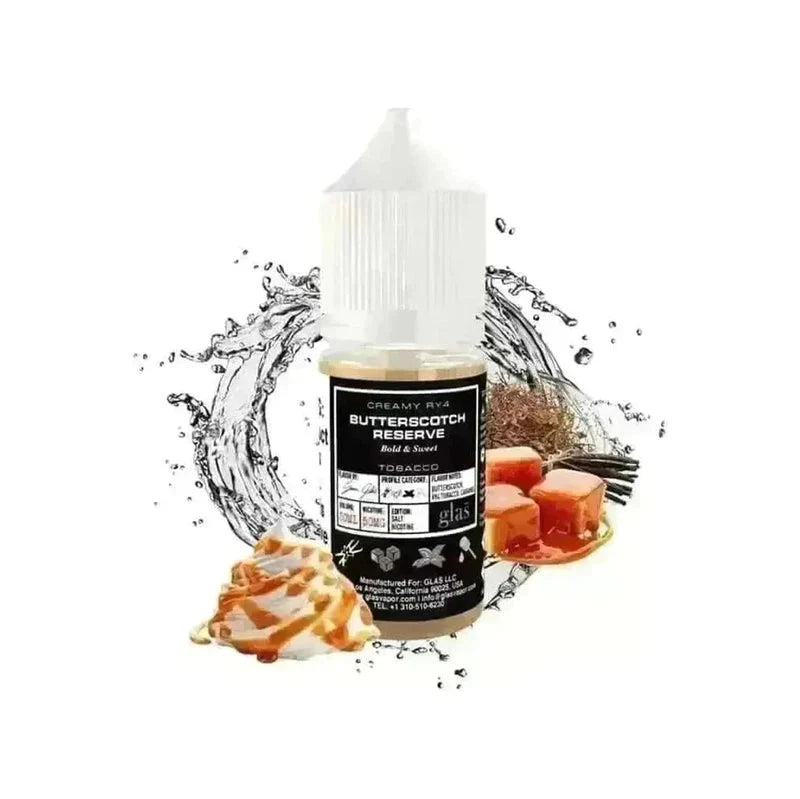 GLAS BASIX SALT BUTTERSCOTCH RESERVE - 30ML - Vape Land