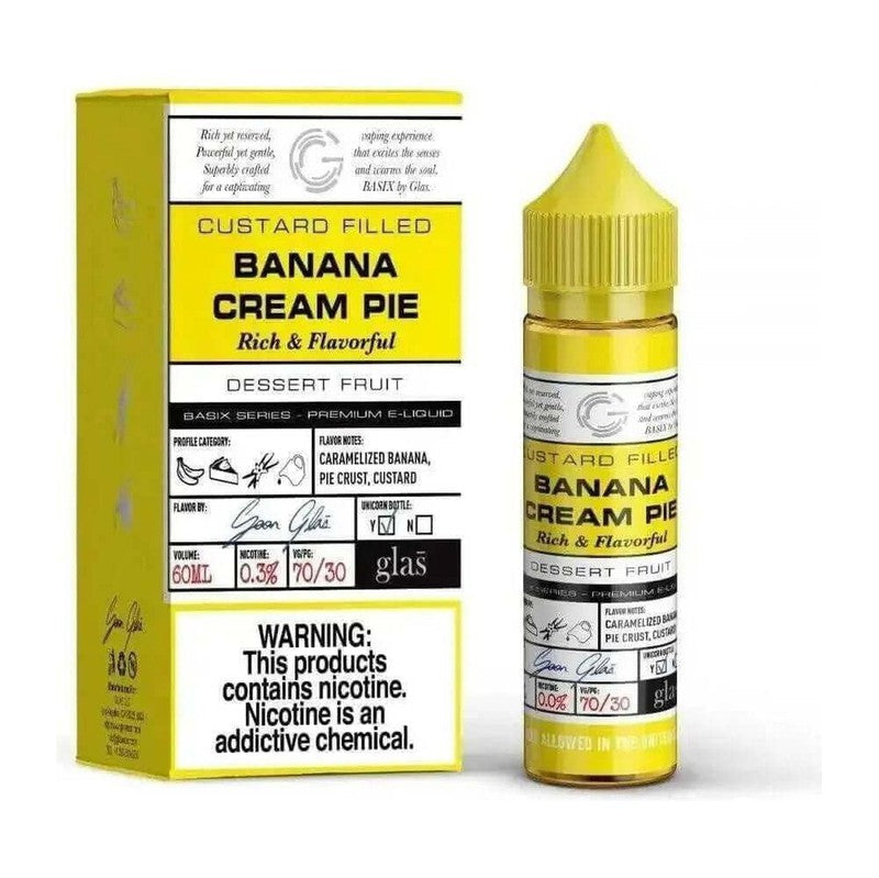 GLAS BASIX E-LIQUID BANANA CREAM PIE - 60ML - Vape Land