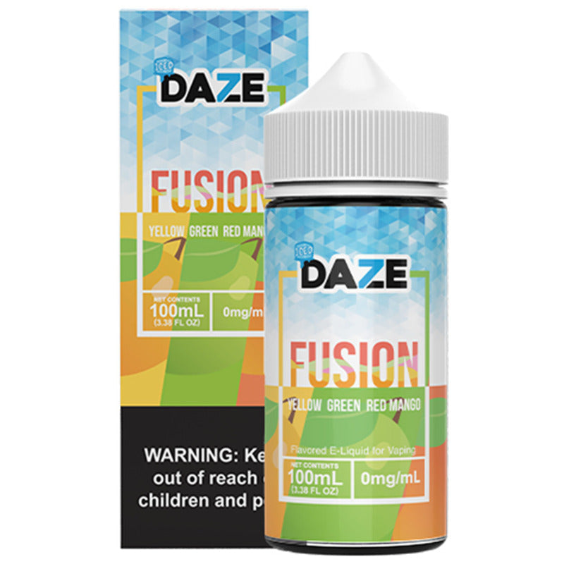 7DAZE FUSION E-LIQUID ICED YELLOW GREEN RED MANGO - 100ML - Vape Land