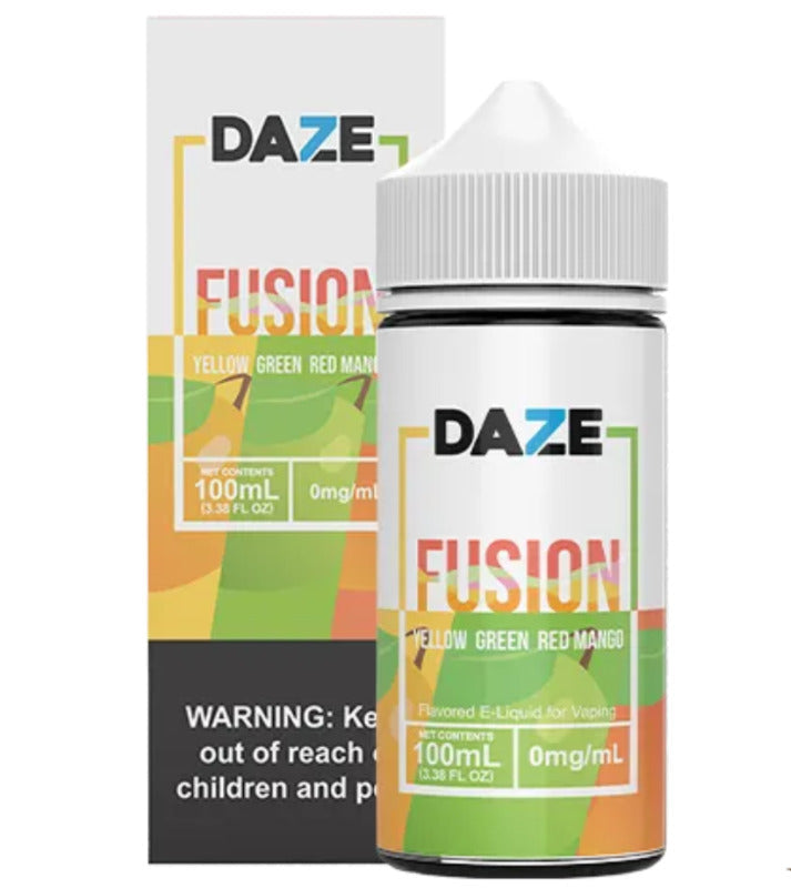 7DAZE FUSION E-LIQUID YELLOW GREEN RED MANGO - 100ML - Vape Land