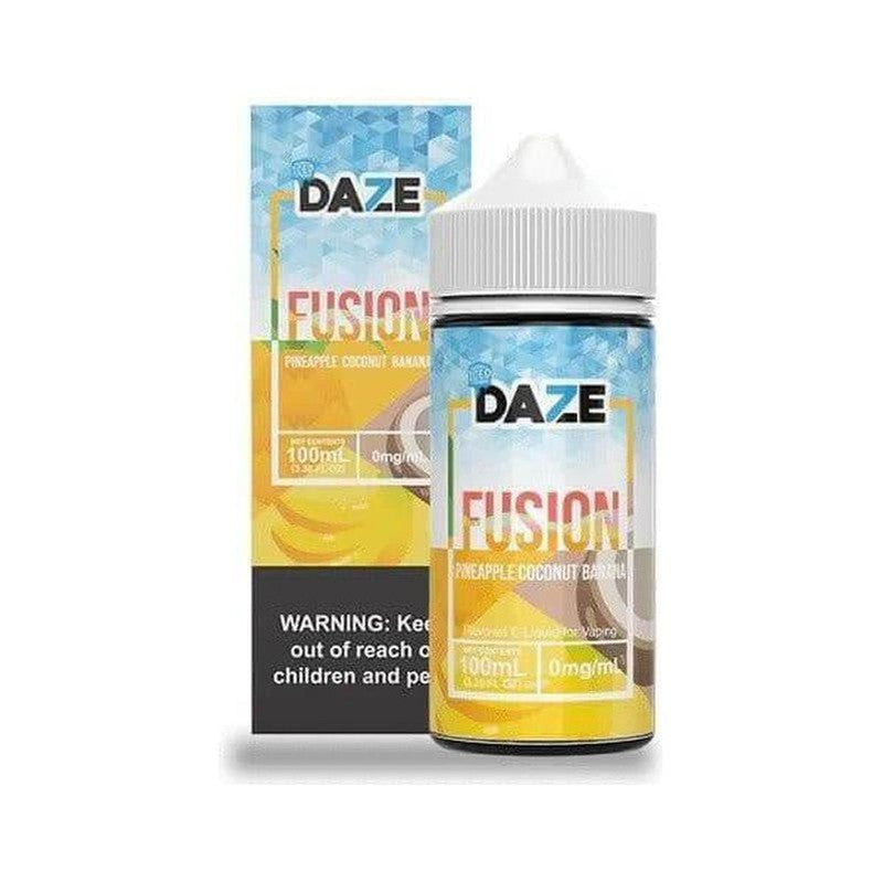 7DAZE E-LIQUID FUSION ICED PINEAPPLE COCONUT BANANA - 100ML - Vape Land