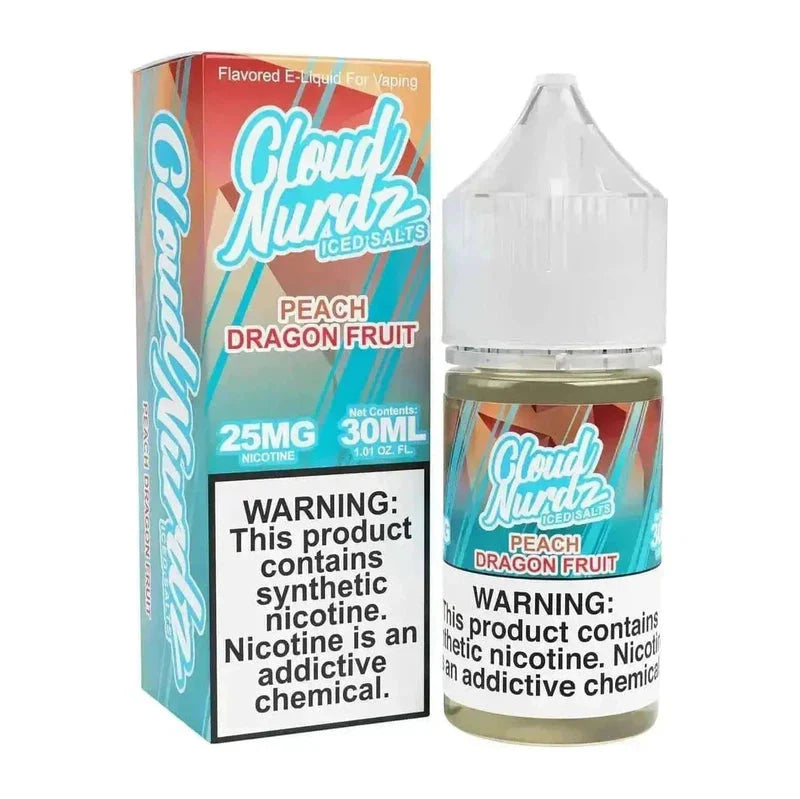 CLOUD NURDZ SALT ICED PEACH DRAGONFRUIT - 30ML - Vape Land