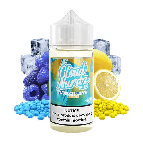 CLOUD NURDZ E-LIQUID BLUE RASPBERRY LEMON ICED - 100ML - Vape Land