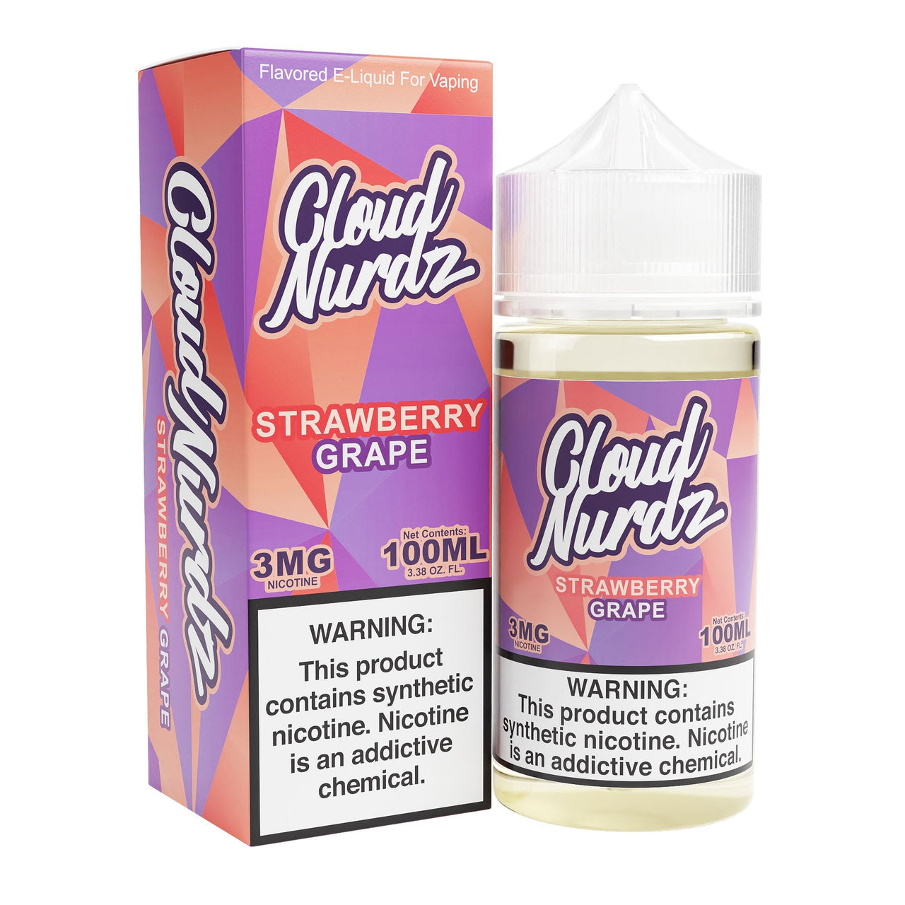 CLOUD NURDZ E-LIQUID GRAPE STRAWBERRY - 100ML - Vape Land