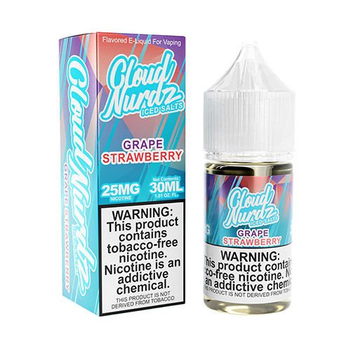 CLOUD NURDZ SALT ICED GRAPE STRAWBERRY - 30ML - Vape Land