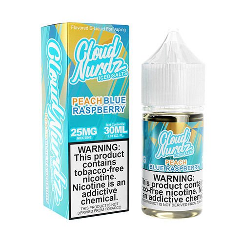 CLOUD NURDZ SALT ICED PEACH BLUE RAZZ - 30ML - Vape Land