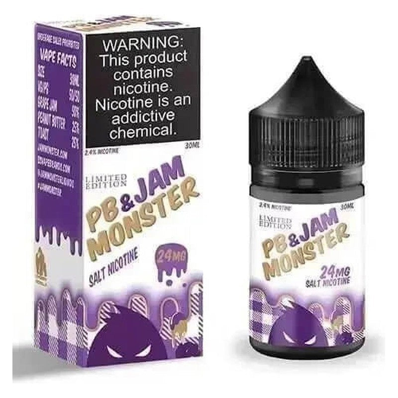 JAM MONSTER SALT PB&J GRAPE - 30ML - Vape Land