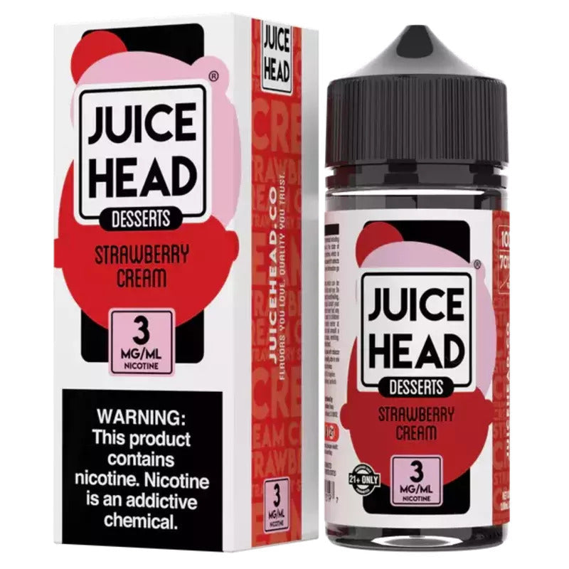 JUICE HEAD E-LIQUID STRAWBERRY CREAM - 100ML - Vape Land