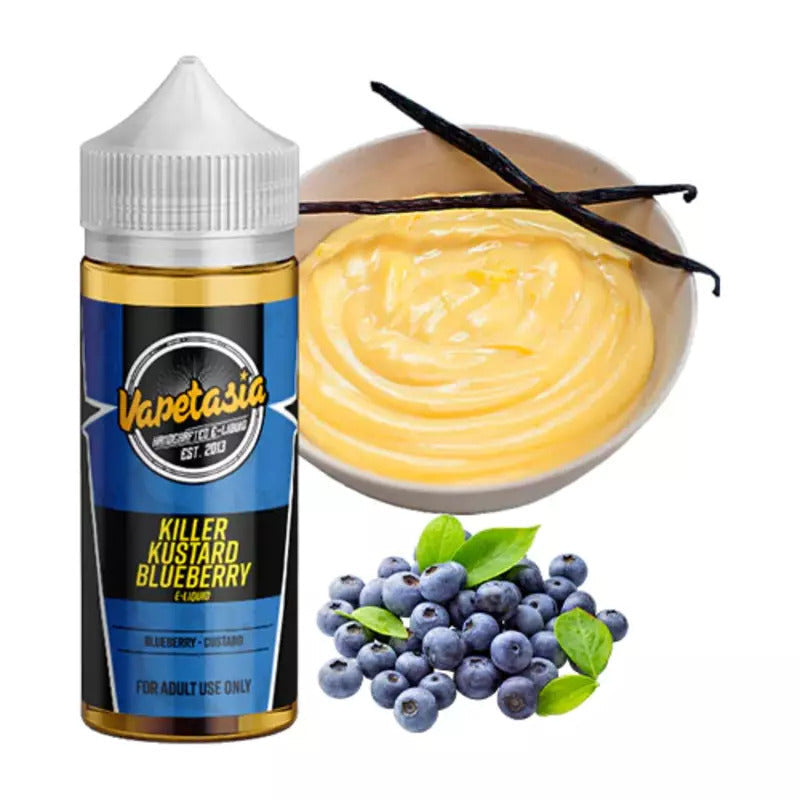 VAPETASIA E-LIQUID KILLER KUSTARD BLUEBERRY - 100ML - Vape Land