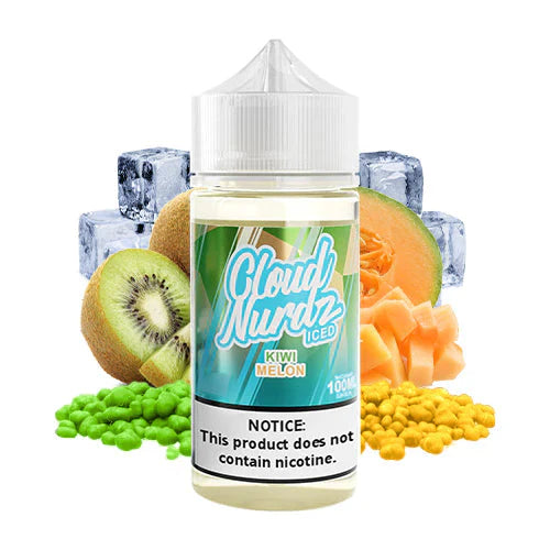 CLOUD NURDZ E-LIQUID KIWI MELON ICED - 100ML - Vape Land