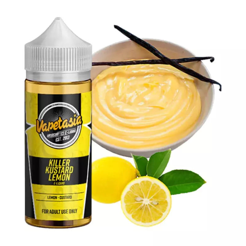 VAPETASIA E-LIQUID KILLER KUSTARD LEMON - 100ML - Vape Land