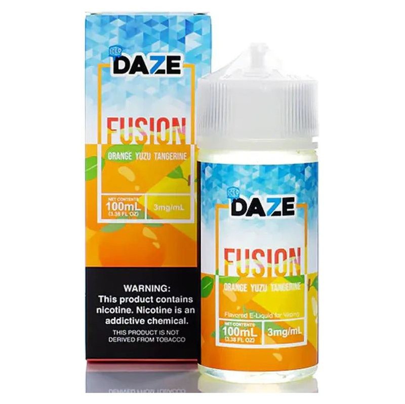 7DAZE E-LIQUID FUSION ICED ORANGE YUZU TANGERINE - 100ML - Vape Land