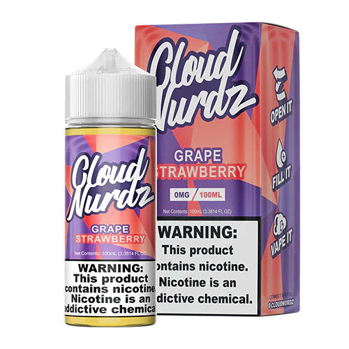 CLOUD NURDZ E-LIQUID GRAPE STRAWBERRY - 100ML - Vape Land