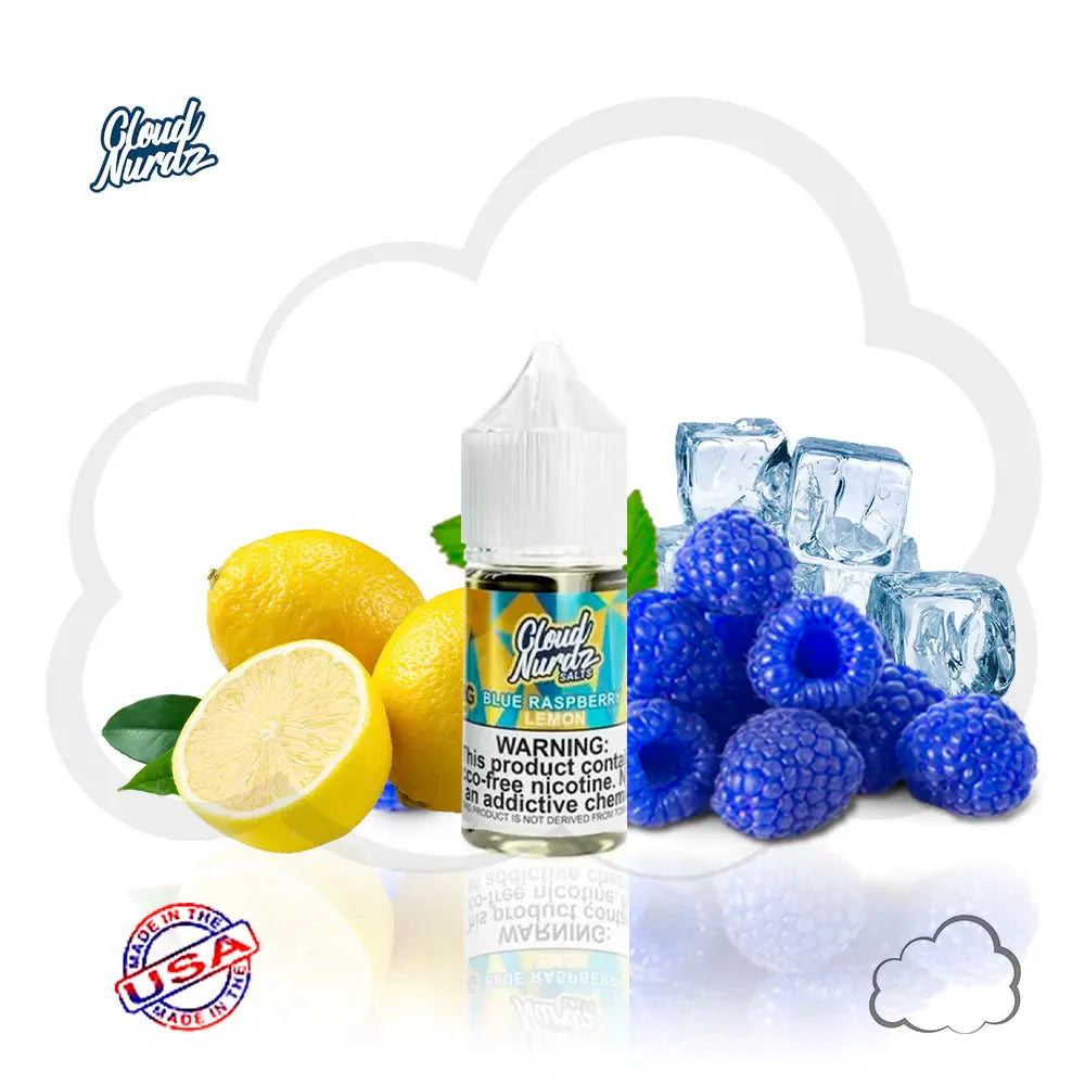 CLOUD NURDZ SALT BLUE RASPBERRY LEMON - 30ML - Vape Land