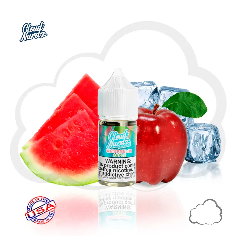 CLOUD NURDZ SALT ICED WATERMELON APPLE - 30ML - Vape Land