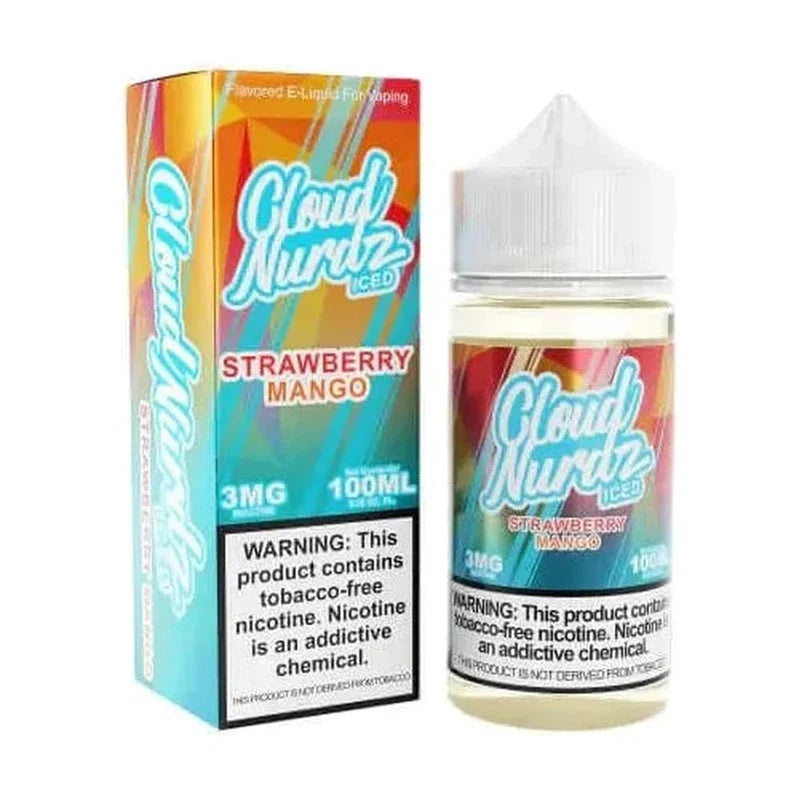 CLOUD NURDZ E-LIQUID ICED STRAWBERRY MANGO TFN - 100ML - Vape Land