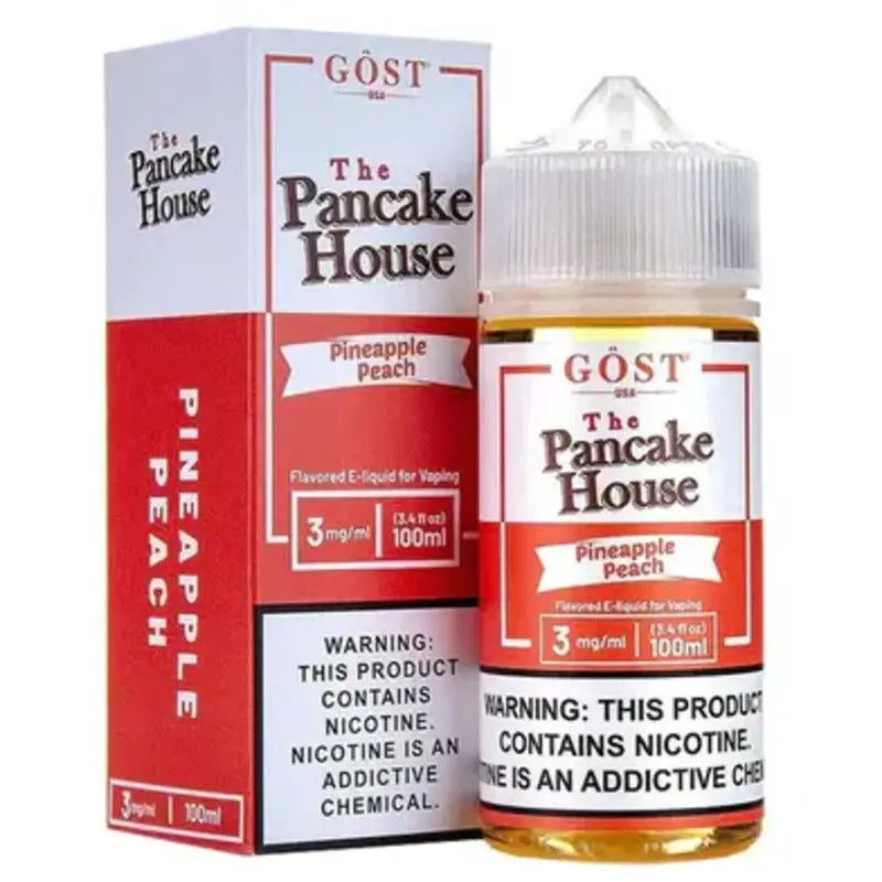 THE PANCAKE HOUSE E-LIQUID PINEAPPLE PEACH - 100ML - Vape Land