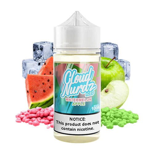 CLOUD NURDZ E-LIQUID ICED WATERMELON APPLE - 100ML - Vape Land