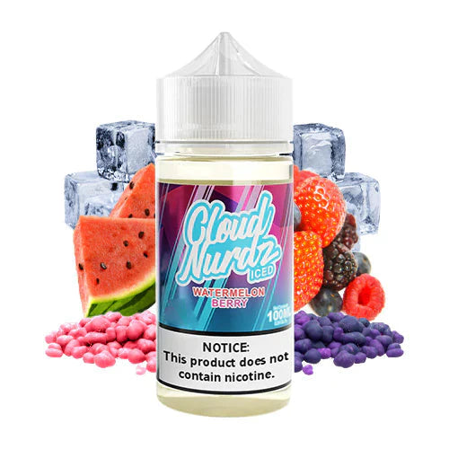 CLOUD NURDZ E-LIQUID WATERMELON BERRY ICED - 100ML - Vape Land