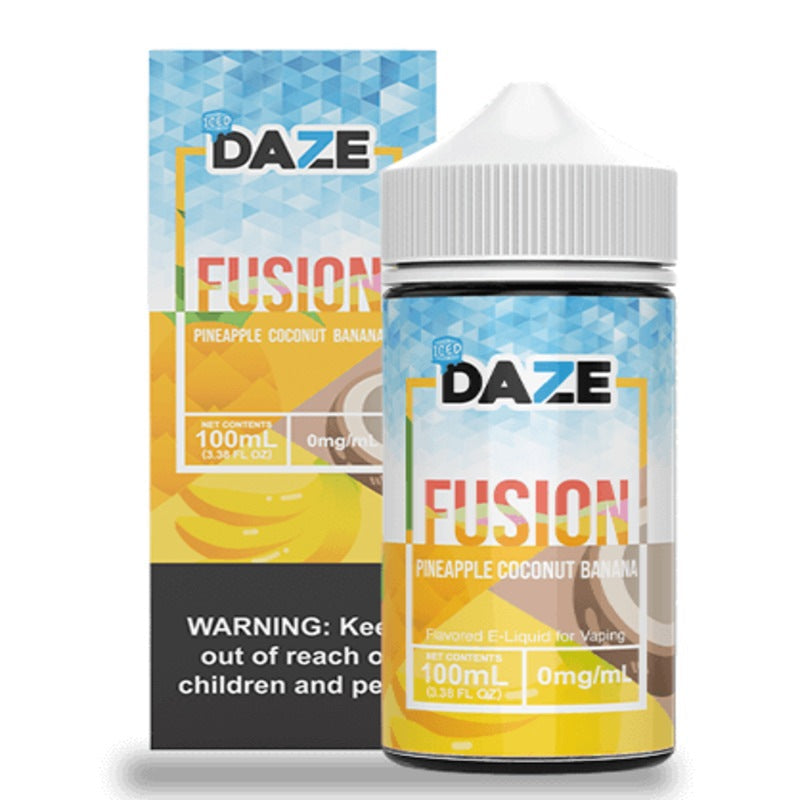 7DAZE E-LIQUID FUSION PINEAPPLE COCONUT BANANA - 100ML - Vape Land