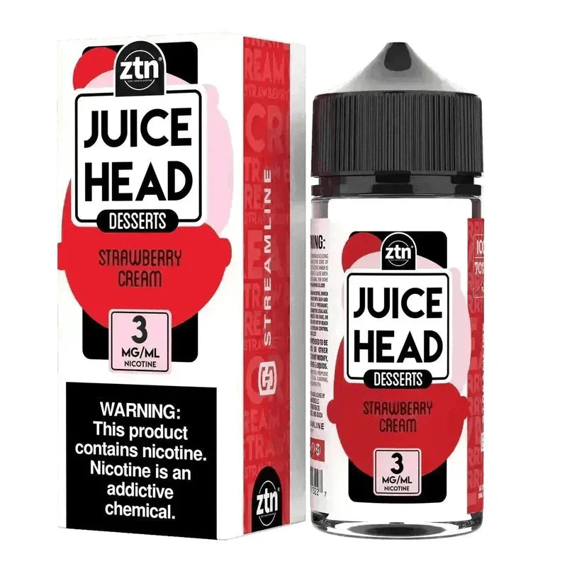 JUICE HEAD E-LIQUID STRAWBERRY CREAM - 100ML - Vape Land