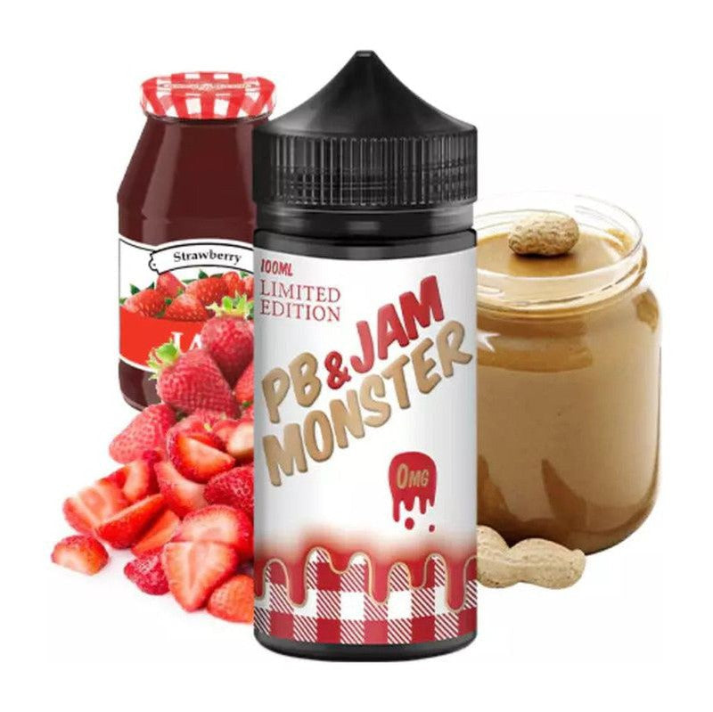 JAM MONSTER E-LIQUID PB&J STRAWBERRY - 100ML - Vape Land