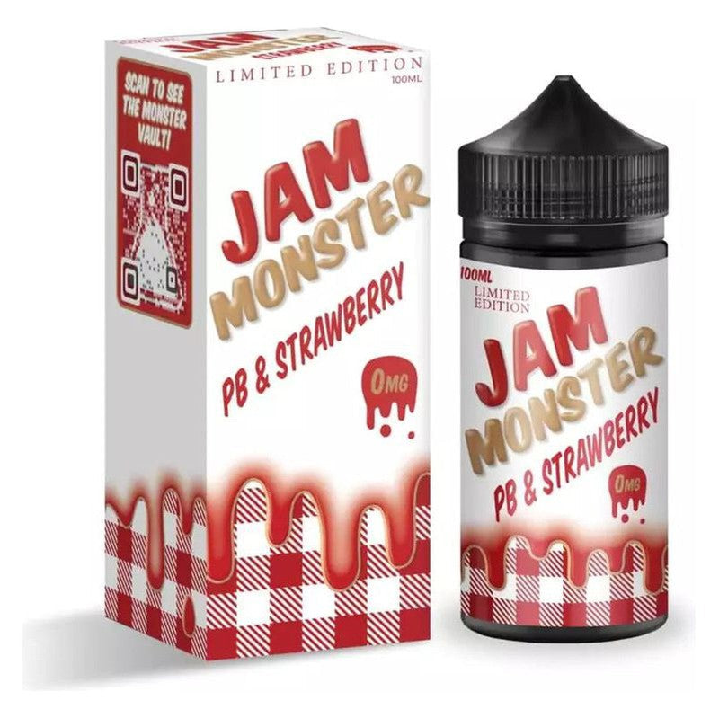 JAM MONSTER E-LIQUID PB&J STRAWBERRY - 100ML - Vape Land