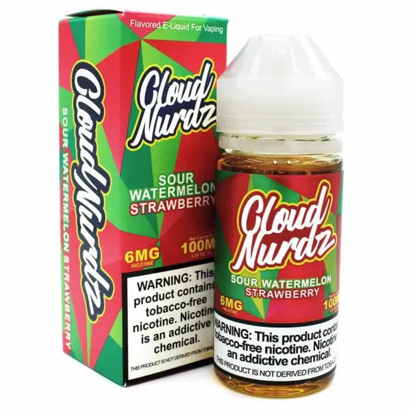 CLOUD NURDZ E-LIQUID SOUR WATERMELON STRAWBERRY TFN - 100ML - Vape Land