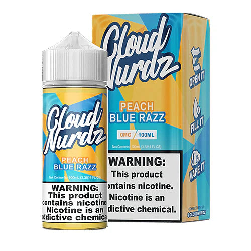 CLOUD NURDZ E-LIQUID PEACH BLUE RAZZ - 100ML - Vape Land