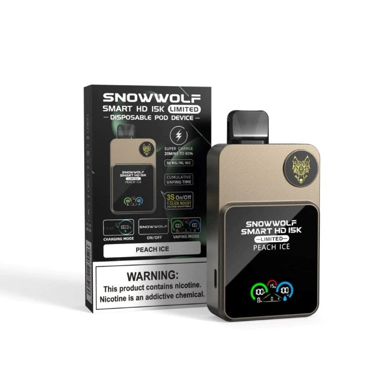 SnowWolf Smart HD 15K Disposable Vape - 15000 Puffs, Quick Charge