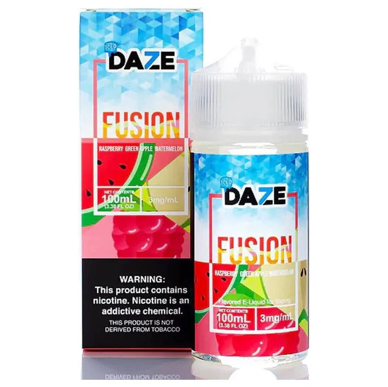 7DAZE E-LIQUID FUSION ICED RASPBERRY GREEN APPLE WATERMELON - 100ML - Vape Land