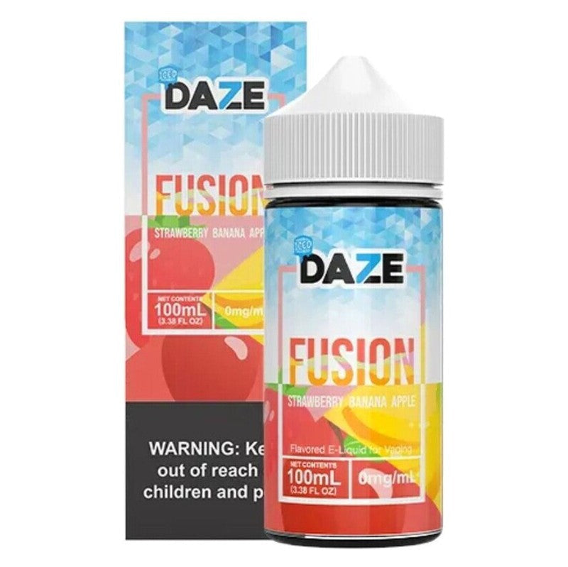 7DAZE E-LIQUID FUSION ICED STRAWBERRY BANANA APPLE - 100ML - Vape Land