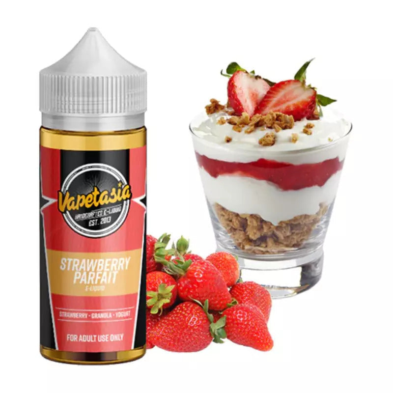 VAPETASIA E-LIQUID STRAWBERRY PARFAIT - 100ML - Vape Land