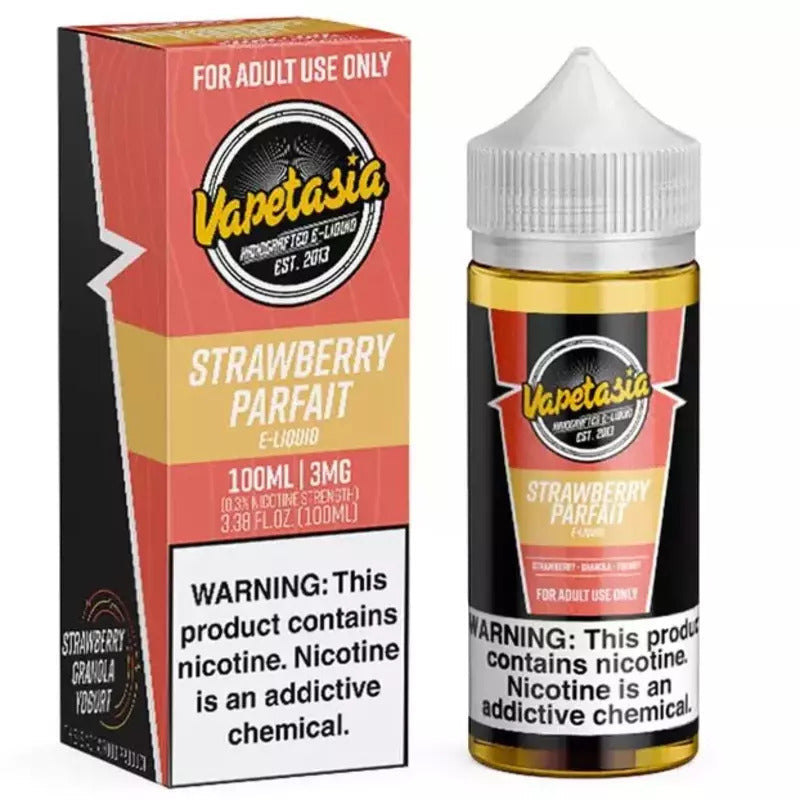 VAPETASIA E-LIQUID STRAWBERRY PARFAIT - 100ML - Vape Land